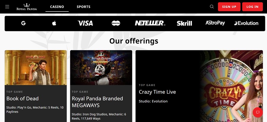 Royal Panda Homepage Screenshot