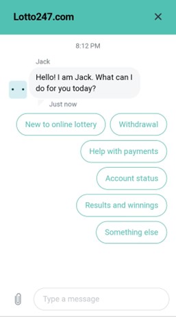 Lotto247 app chat