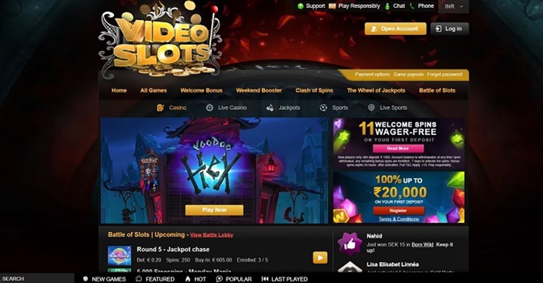 Videoslots screenshot