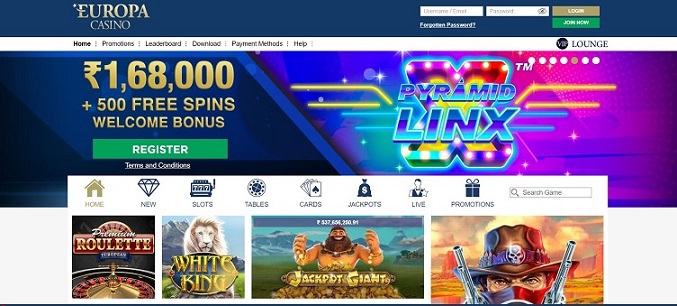 Europa-casino-home-page