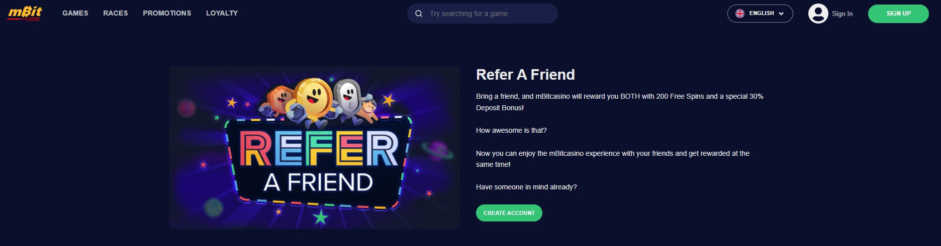 Screenshot of the Refer-a-Friend bonus at mBit.