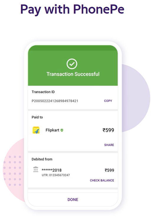 PhonePe transaction successful