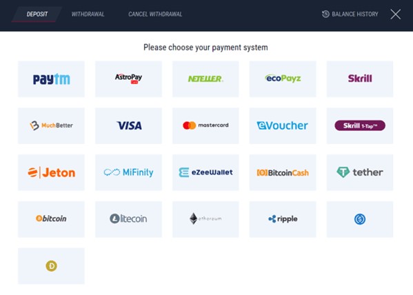 Rabona payment methods