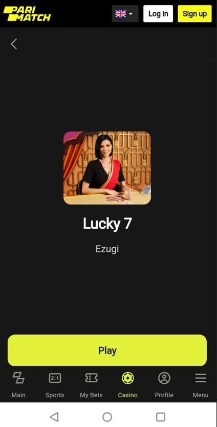Lucky 7 on parimatch mobile