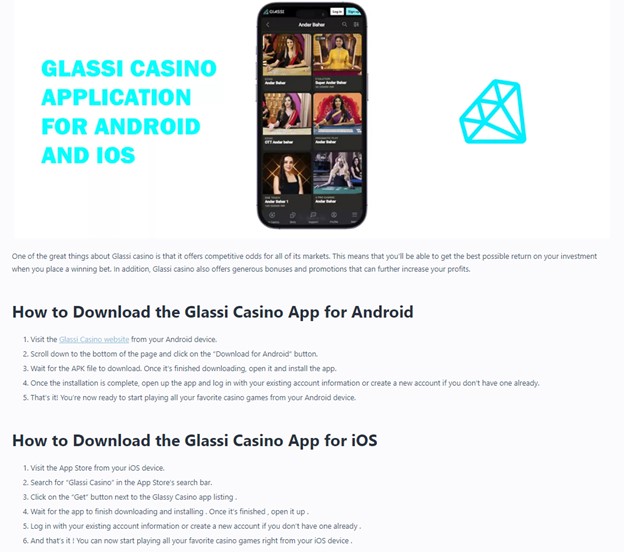 How to download Glassi App