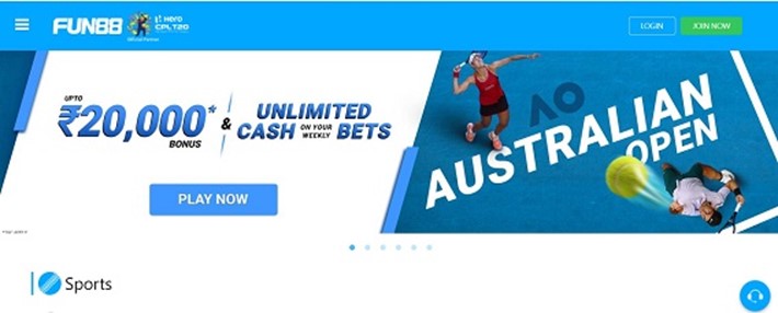 Fun88 welcome bonus up to ₹20,000 and unlimited cash on your weekly bets