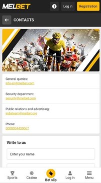 Melbet app contacts