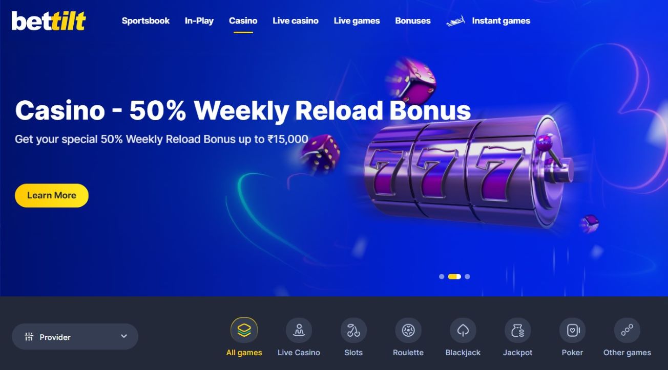 Bettilt casino - 50% weekly reload bonus