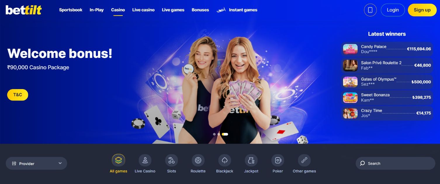 Bettilt welcome bonus - ₹90,000 casino package