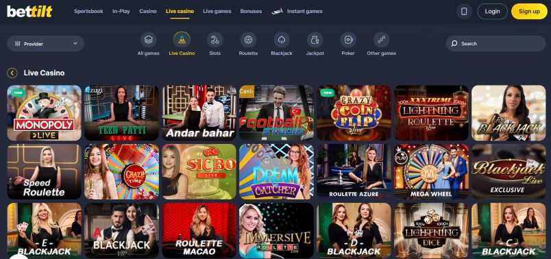 Bettilt live casino section