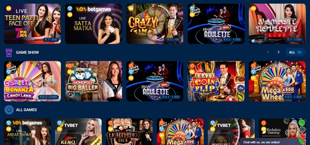 Mostbet live casino games section