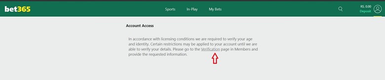 account access on bet365 website