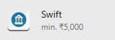 Swift logo for deposits on Betway