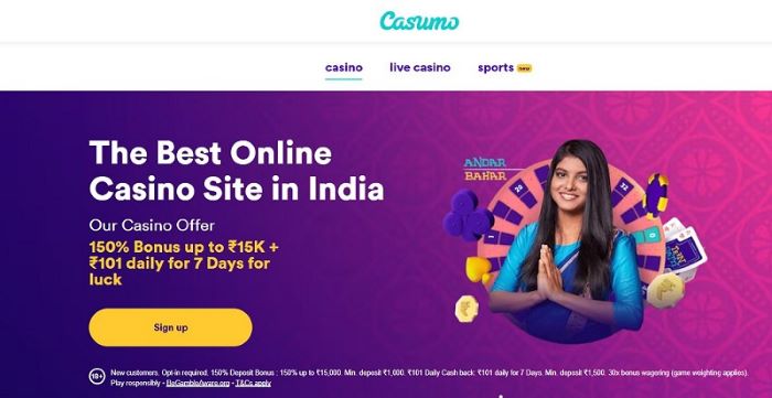 150% Bonus in Casumo's Casino offer