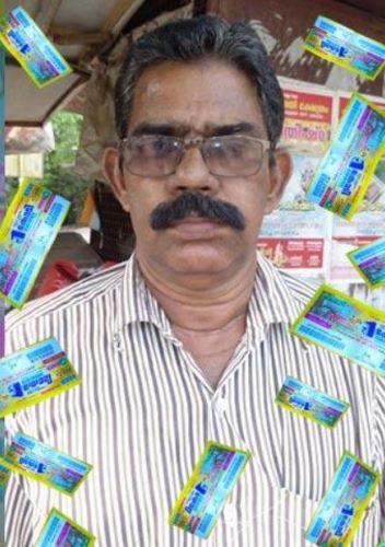 A photo of RP Manoharan, a lottery winner