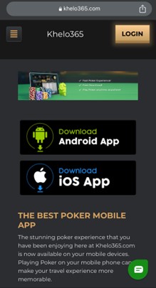 Screenshot showing where to download the Khelo365 mobile app