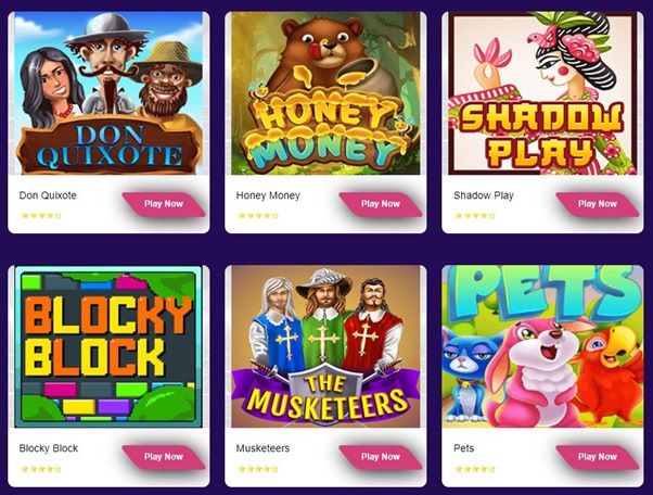 Screenshot of some casino games at N8 Casino