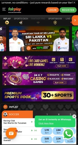 Screenshot of the Fairplay home page