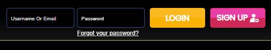 Screenshot of the 'Forgot your password?' prompt on Lucky Niki