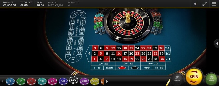 Screenshot of a European roulette game on PureWin