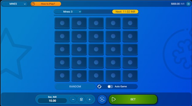 A screenshot showing the spribe's mine game