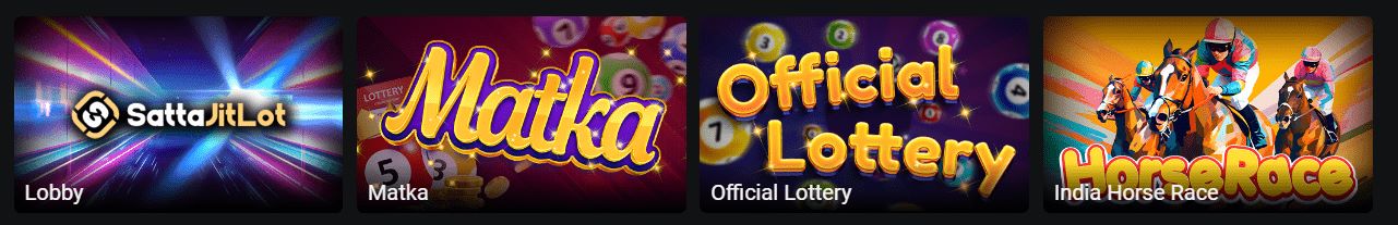 Banner with available lottery games on JeetWin.