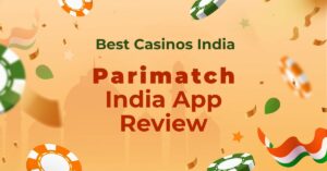 Featured image of an article reviewing the Parimatch casino app for India.