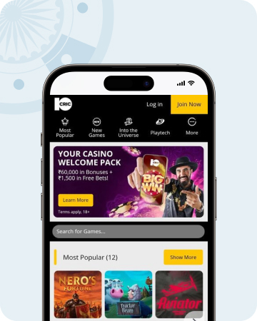 Screenshot of the Most Popular section on the 10CRIC app.