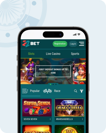 Screenshot of the Slots section on the 22Bet app.