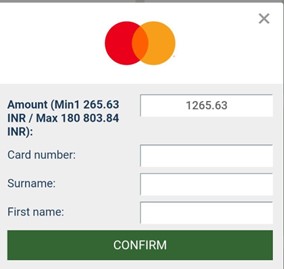 Screenshot of a withdrawal transaction on Melbet with Mastercard.