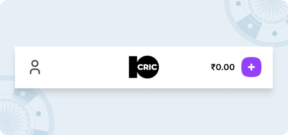 Screenshot showing from where you can deposit on the 10CRIC app.