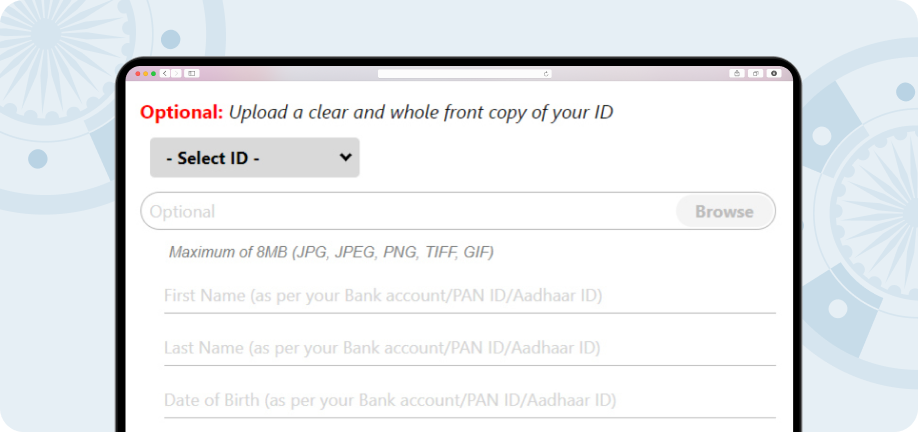 Screenshot showing where to upload your ID document to verify your account on Dafabet.